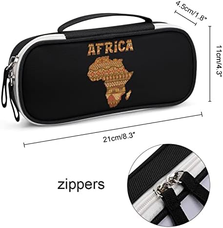 Kente Map of Africa PU кожено пенкало за молив Организатор Преносна шминка за носење чанти за складирање на куќишта