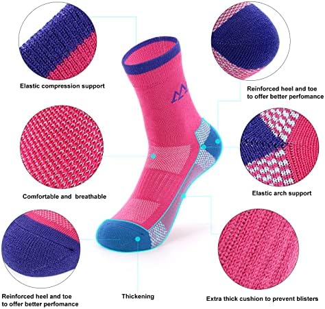 innotree 3 Спакувајте Женски Чорапи За Пешачење Од Мерино Волна, Половина Амортизирани Термални Чорапи За Пешачење Чорапи Од Микро Екипаж Што