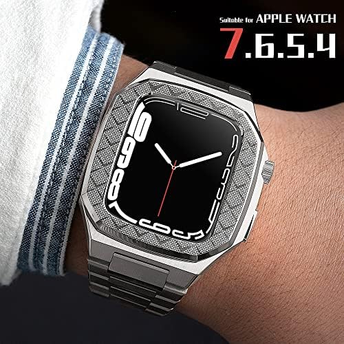 Комплет За Модификација НА ЕКИНС Метална Рамка за Apple Watch 8 7 6 5 4 42mm 44mm 45mm Рамка За часовник Замена На Метални Ремени За iwatch band 41mm