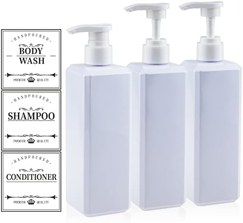 Шишиња за туширање пополнуваат - Kimqi 3PCS 16 мл за миење на телото за миење шампон со етикети - 500 ml шампон сапун шишиња со празна