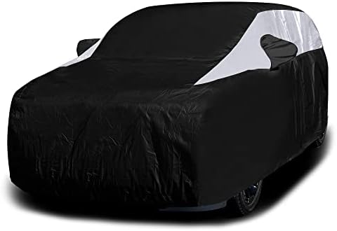 Титан Џет Блек Поли 210т Капак За Автомобил За Голем ТЕРЕНЕЦ 207-212 Водоотпорен, Ув Заштита, Отпорен на Гребење, Отвор Со Патент