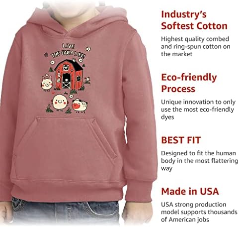 Кул фарма животински дете пуловер качулка - печатено сунѓерско руно качулка - тематска качулка за деца