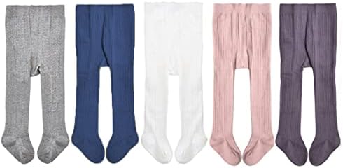 ЕПЕИИС Бејби девојки кабелски плетени хеланки чорапи памучни панталони за новороденчиња за новороденчиња 3/6 пакет