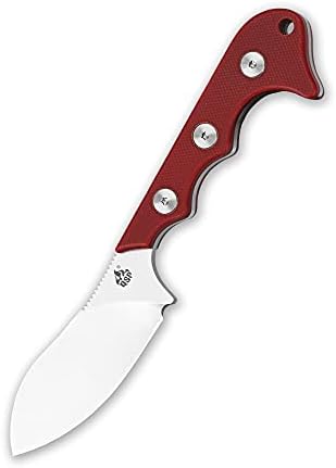 QSP Deckmuk, 6,5 '' нож за вратот, компактен фиксен нож за сечило, Д2 сатенски сечило, рачка G10/Micarta