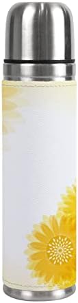 Вантасо изолирана вакуумска колба за спортско шише со вода Мала жолта сончогледи чаша кригла 500 мл 17 мл за жени мажи момчиња деца девојчиња