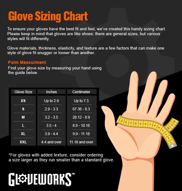 Gloveworks HD портокалова нитрилна индустрија за еднократна употреба на ракавици, 8 милји, без латекс, подигната дијамантска текстура,