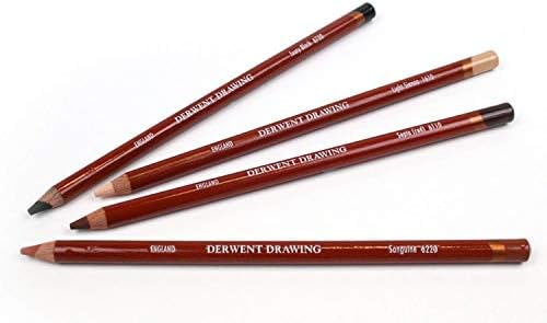 Дервент цртање моливи и додатоци, мек, метален калај, 6 броење, црвено