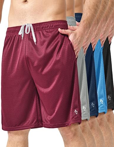 Слобода Про 5 пакет: Атлетски шорцеви за мажи, 9 мрежни кошаркарски шорцеви мажи активни салата за теретани со џебови