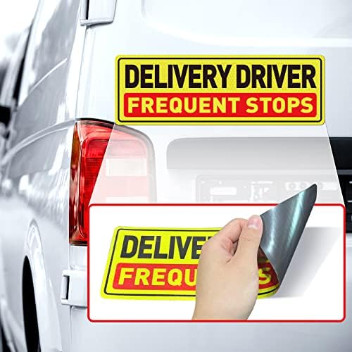 Возач на возач на автомобили магнет 12 x 4 инчи рефлексивни чести запираат магнетни налепници за предупредување безбедносен знак за 4 пакувања