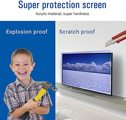 WSHA Hang Anti Blue Light Ectar Protector Anti-UV Anti Glare TV-екранот Монитор за заштита на филтерот Лесна инсталација што може