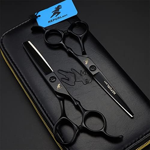 Професионални ножици за ножици за сечење на коса, 6 инчи, 440C, не'рѓосувачки челик бербер, ножици, алатки за слабеење на ножици, за бербер/салон/дом/мажи/жени/деца/сетови