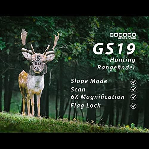 Gogogo Sport VPRO зелен лов на лов на лов -1200 дворови Пронаоѓач на ласерски опсег за лов и голф со брзина, наклон, скенирање и