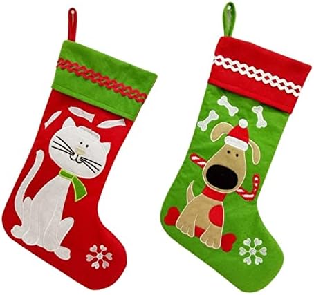 Каиву Божиќно порибување Божиќно порибување 2 парчиња Божиќно дружење чорапи Божиќ, карактер Божиќ Детска детска порибување торби за закачување