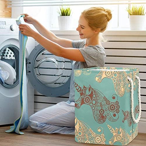 Декоративна алишта за перење на еднорог, склопувачки корпа за корпа за складирање на бебешки заптивки