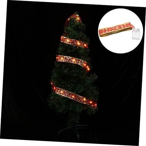 Toyvian 1PC Божиќна лента со светла на отворено LED лента Adornos navideños para orterion vintage ribbon hirtbon елка bowknot приврзоци
