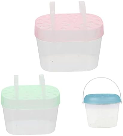 Тојвијан 3 парчиња Кутија За Хранење Мини Магнатили Желки Резервоар Мали Пластични Кутии Детски Аквариум