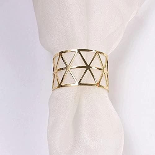 N/A 12 парчиња призматични легуриски прстени за салфетка венчавки за салфетка, украс за украсување на табели за украси за вечера