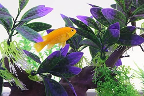 Симулација на пејзаж во аквариум Аква КТ вештачко растение виолетова, пластична фабрика за декорација на резервоарот за риби, фабрика за водна