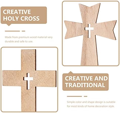 Крст украс од Претизум 20Сети мали дрвени стоечки распетии дрвени христијански wallидни таблети крстовици Исус крсто