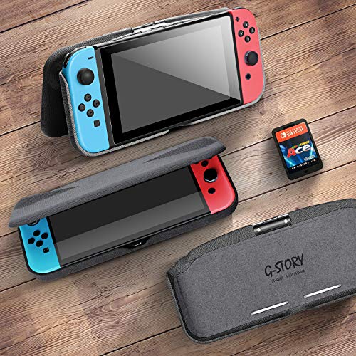 G-приказни флип заштитен случај за Nintendo Switch со зачувани пластични заштитници на екранот, тенок анти-гребнувачки заштитен случај против