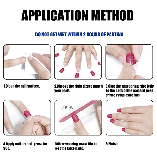 Votacos Press On Nails Medual Aldmd Nails розови лажни нокти со чистота дизајн сјајно стапче на нокти за жени 595
