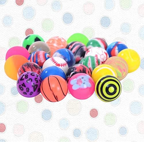Chwang 30 парчиња 25мм жив топки разновидни гумени топки, филер за забави, високи топчиња за трескање за деца