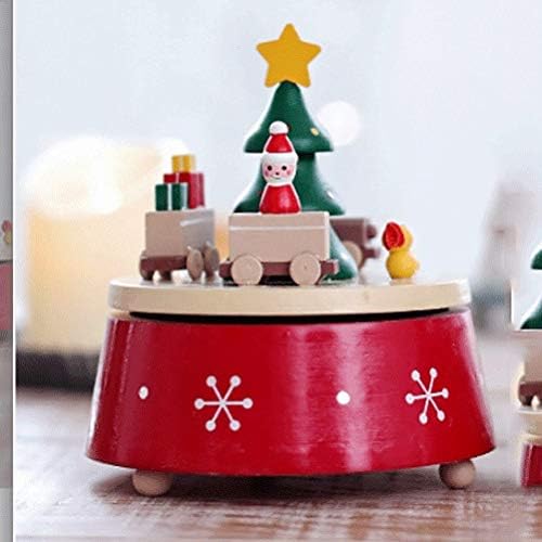 Леиз весело-рунда за Божиќ, декорација на подароци, музичка кутија Божиќ ротирачка музичка кутија музичка кутија