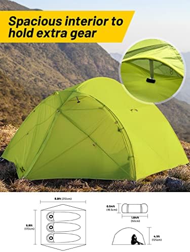 Миер Ултралејт водоотпорен шатор за ранци за 4-лични 4 сезони или 3-лица 3 сезона, лесни шатори за кампување хонорарно со стапало и алуминиумска