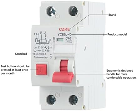 PCGV 230V 50/60 Hz RCBO MCB 30MA преостаната струја на струјно коло со над струја и заштита на истекување 6/10/16/20/20/32/40А