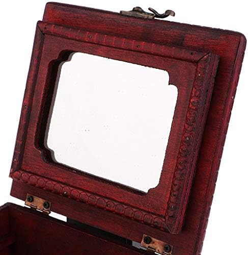 1 парчиња Античка Кутија За Накит Женски Организатор На Накит Кутија За Складирање Огледало Декорација На Домот