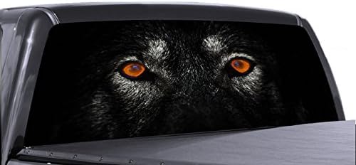 Vuscapes Осамен волк очи заден прозорец Камион Графики-декални SUV преглед преку винил