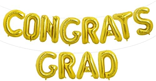 ТОНИФНИ Честитки Град Балони - 16 Инчни Златни Честитки Фолија Балони Банер Материјал За Повеќекратна Употреба За Дипломирање