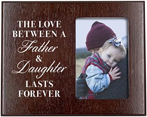 Елегантна потпишува loveубовта помеѓу татко и ќерка траат вечно - рамка за слики од дрво има 4x6 фотографија - подарок за ќерка или тато за