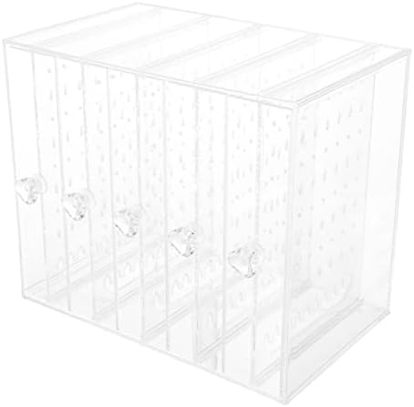 Nuobesty 1PC кутија за живеење на фиоки за живеење Транспарентна решетка вертикална за украси за украси за обележувачи, држачи