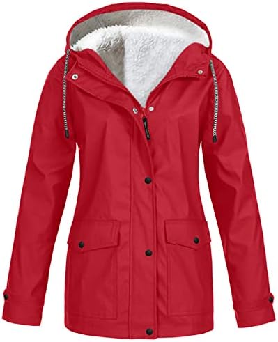 Prdecexlu колк зимски палта за долги ракави за жени датум ноќ плус големина вклопуваат цврста боја јакна полиестер џеб со качулка