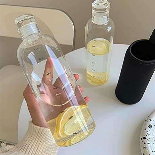 Кисео шише шише со шише со временски маркер преносни про transparentирни шишиња со чаша за вода мотивациони шишиња со вода со