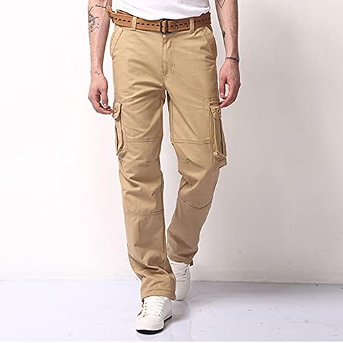 Карго панталони во Diyago за мажи, модни тактички панталони со тактики со повеќе џебови, редовно вклопуваат стилски пантолони
