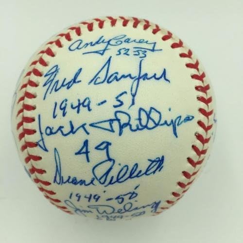 Yogi Berra & Whitey Ford 1950 -тите „Јанкис Велики“ потпишаа бејзбол 18 Сигс ПСА ДНК - автограмирани бејзбол