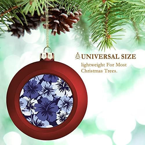 Цвет lубител сина хибискус Божиќна топка што виси украси Xams Декорација на дрво за празнична забава