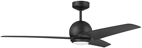 Занаетчиски 52 вентилатор на таванот на Нејт во рамна црна завршница, рамни црни сечила, вклучен комплет за светлина, вклучен далечински управувач, Wi-Fi по избор, NTE52FB3