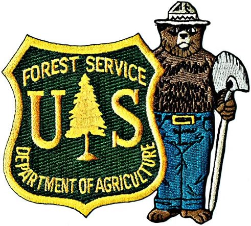 Официјално лиценцирана Smokey мечка американска шумска служба Шилд извезена железо-на лепенка-нов дизајн во 2005 година КК