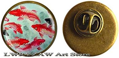 Кои риба брош, јапонски кои риба, јапонски уметнички пин, кои риба уметност, азиска уметничка брош, риба пин, М130