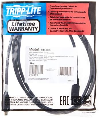 Tripp Lite FireWire 800 IEEE 1394b Брз Кабел 6-ft. црно