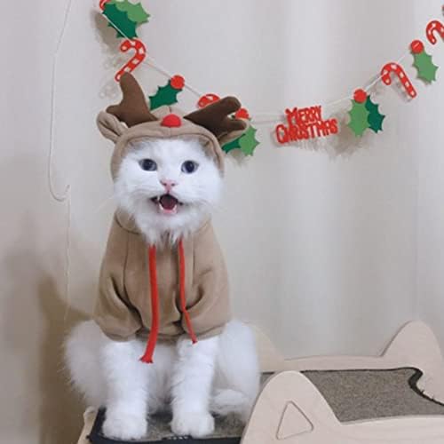 Облека за домашни кучиња топла џемпер худи Божиќна ноќ пижами симпатична Божиќна облека кајсија Елк костум Божиќ тема облека за