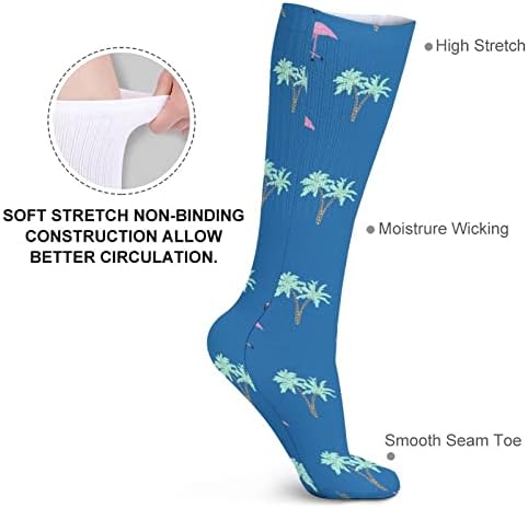 Фламинго палма унисекс чорапи со дишење цевки атлетски чорапи за обичен спорт