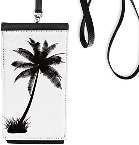 Кокосово дрво плажа црна преглед телефонска чанта чанта што виси мобилна торбичка црн џеб