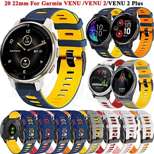 Ankang 20 22mm Watchband for Garmin Venu 2 Sport Spickband Forerunner 645 245 55 158 VivoActive 3 4 Silicone нараквица лента