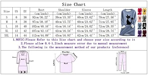 Womenените долна облека Топ симпатична кошула Дебела руно долга ракав Божиќна обична топла екипаж Шерпа-обложена термичка долна облека врвови