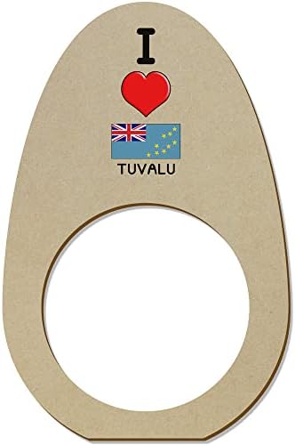 Azeeda 5 x 'Јас сакам tuvalu' дрвени прстени/држачи на салфета