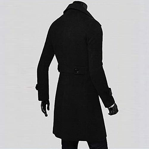 Ymosrh модни јакни за мажи зимски тенок стилски ров палто со двојно гради долги јакни со палто